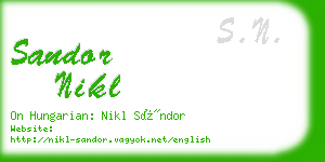 sandor nikl business card